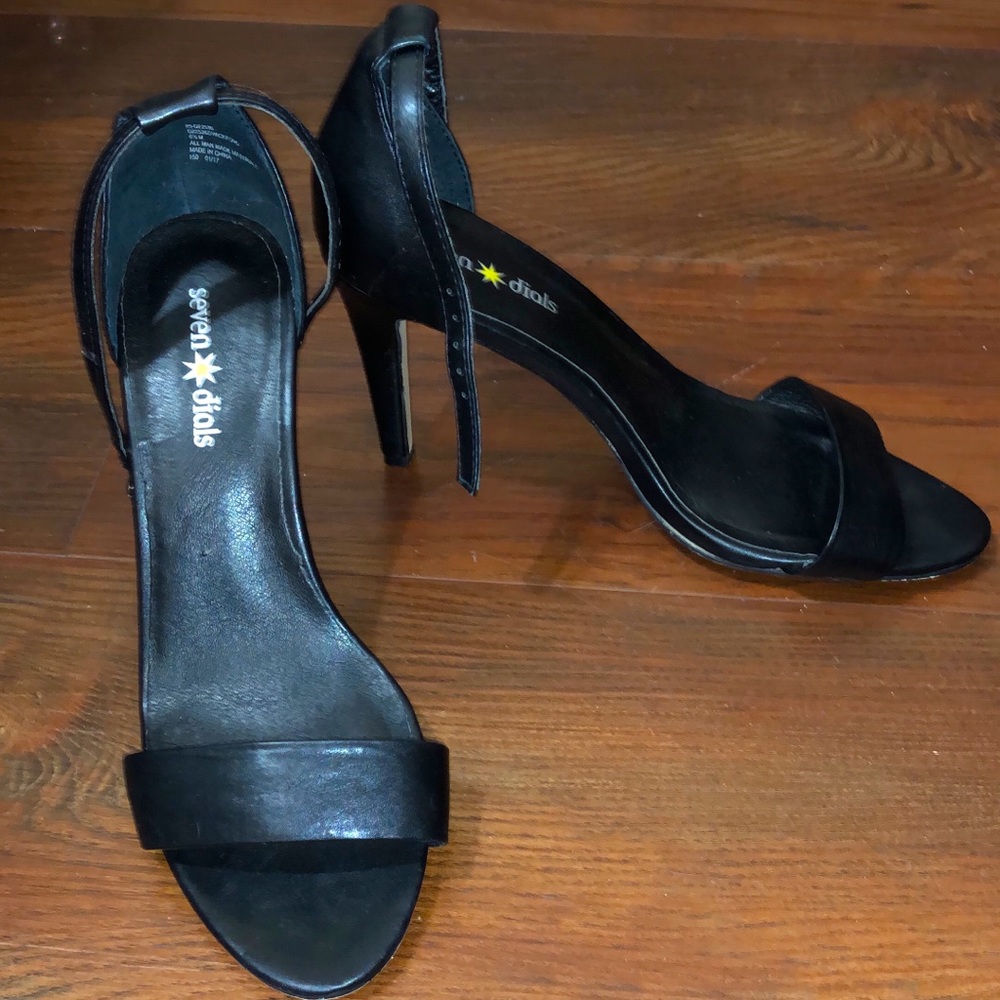 Black open toe heels